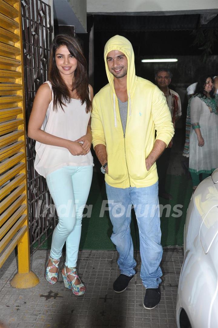 Priyanka Chopra and Shahid Kapoor at Special Screening Film Teri Meri Kahaani