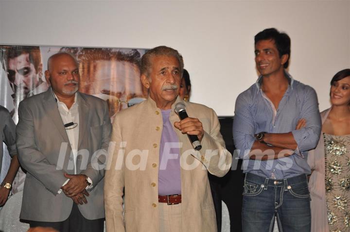 Naseeruddin Shah, Sonu Sood, Hazel Keech at Film Maximum music launch at PVR Cinemas in Juhu