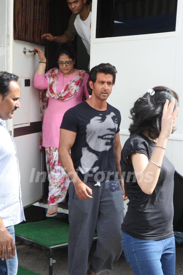 Hrithik Roshan spotted shooting for film Krrish 2 at Mehboob Studios in Mumbai