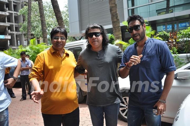 Vashu Bhagnani, Sajid Khan and Ajay Devgn at Song Recording of Film Himmatwala - 2