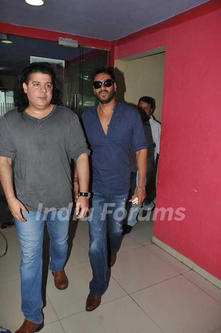 Sajid Khan and Ajay Devgn at Song Recording of Film Himmatwala - 2