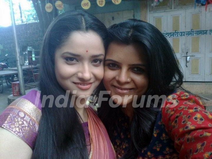 Ankita Lokhande With The Creative Head Of Pavitra Rishta