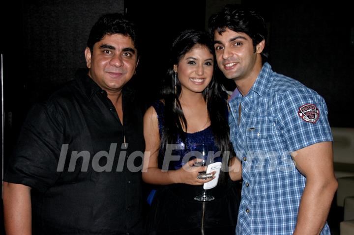 Rajan Shahi and Kritika Kamra with Karan Wahi at Karan Wahi Birthday Bash