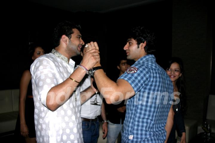 Karan Kundra with Karan Wahi at Karan Wahi Birthday Party