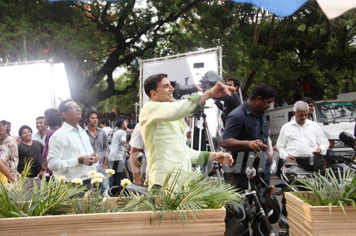 Akshay Kumar while shooting for a song for OMG! Oh My God