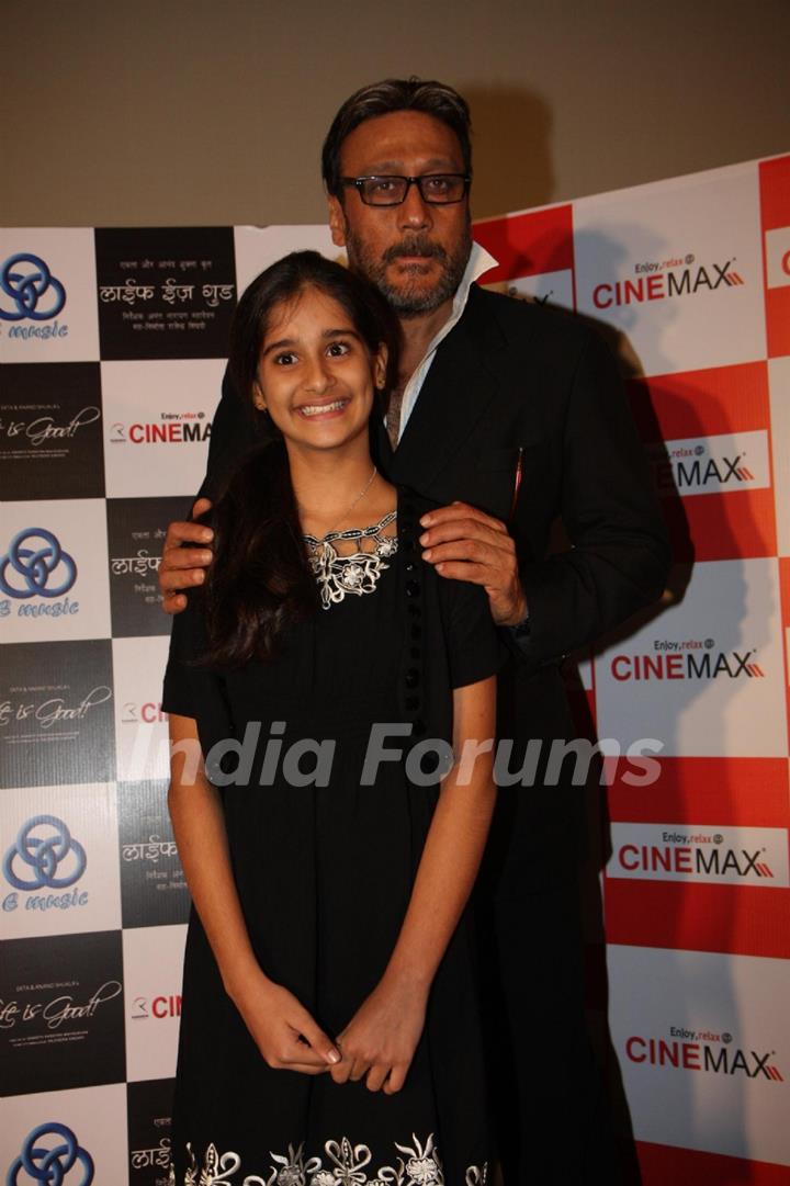 Jackie Shroff and Ananya Vij at Launch of 'Life's Good' promo