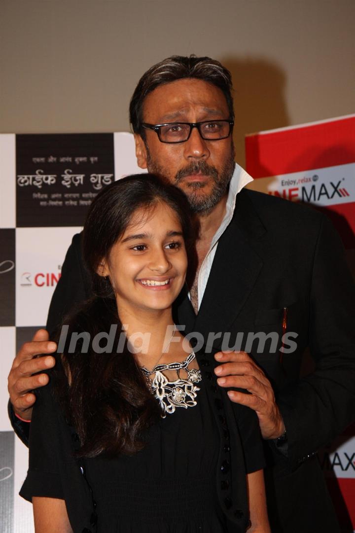 Jackie Shroff and Ananya Vij at Launch of 'Life's Good' promo