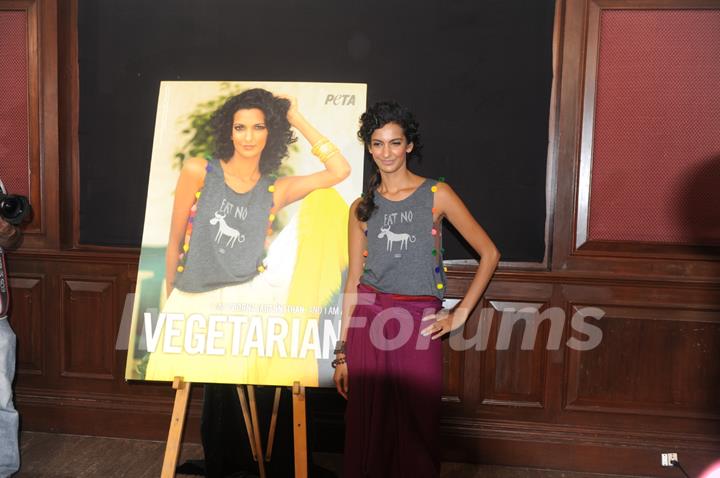 Poorna Jagannathan poses during the Launch of Peta’s Pro-Veg campaign