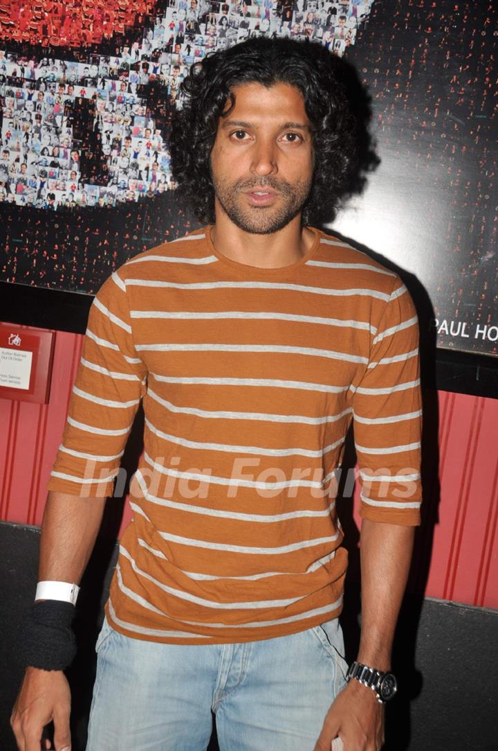 Bollywood actor Farhan Akhtar at  Ash Chandler's play premiere at The Comedy Store. .