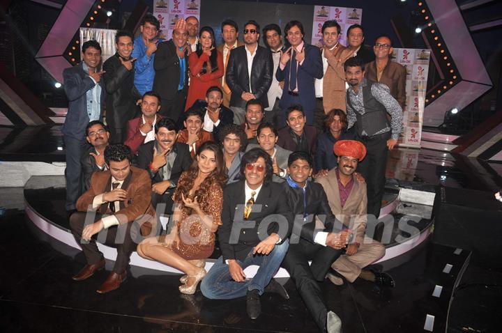 Mika Singh, Shekhar Suman, actress Ishita and Chunky Pandey launched 'Laugh India Laugh' show on Life OK channel. .
