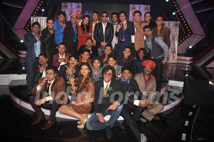 Mika Singh, Shekhar Suman, actress Ishita and Chunky Pandey launched 'Laugh India Laugh' show on Life OK channel. .