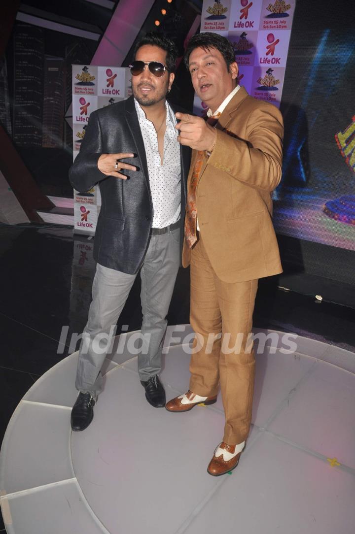 Bollywood singer Mika Singh and Shekhar Suman launched 'Laugh India Laugh' show on Life OK channel. .