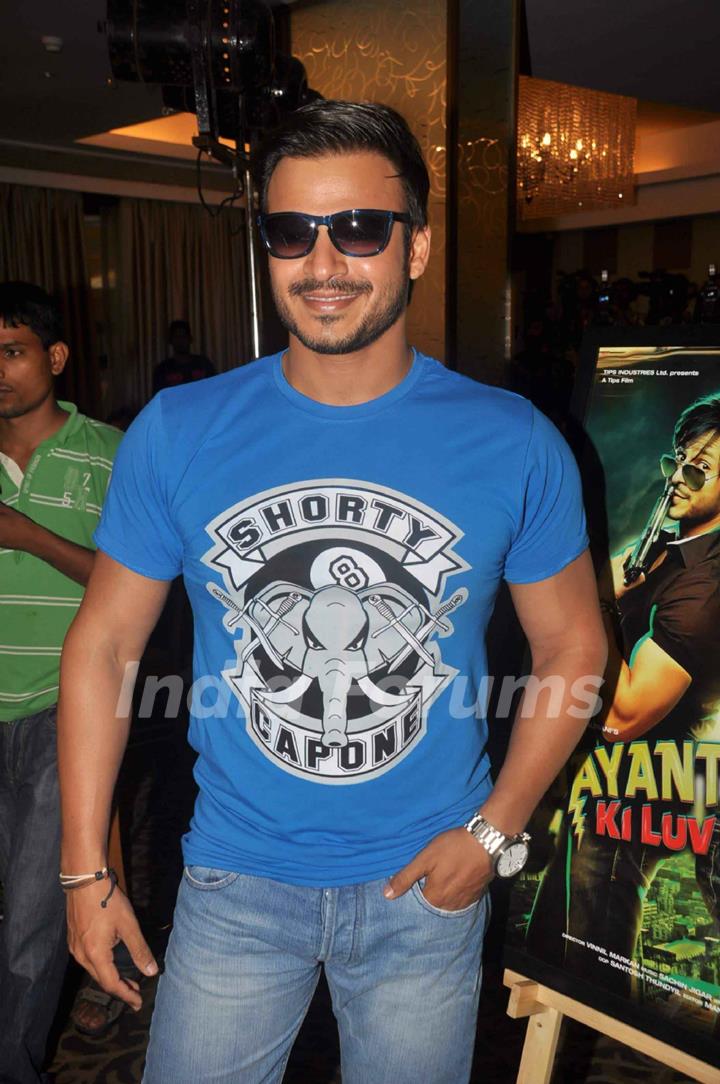 Bollywood actors Vivek Oberoi at Jayanti Bhai Ki Luv Story promo launch at hotel Sun N Sand. .