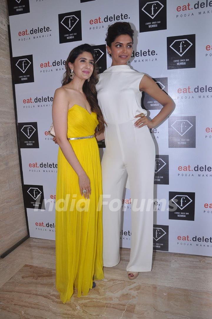 Bollywood actress Deepika Padukone at Pooja Makhija's 'Eat.Delete' at F Bar, Mumbai .