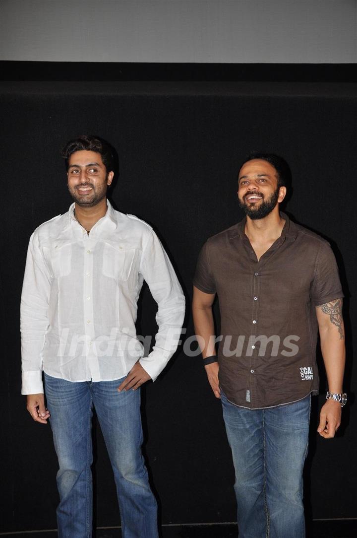 Abhishek Bachchan and Rohit Shetty visited Cinemax, Kandivali in Mumbai