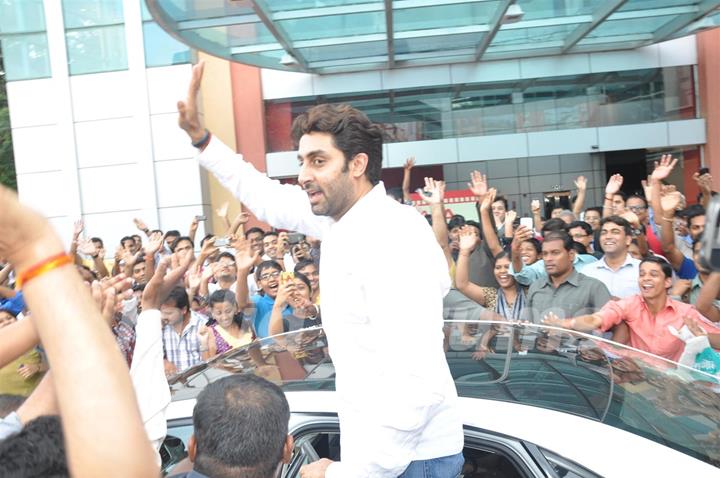 Abhishek Bachchan and Rohit Shetty visited Cinemax, Kandivali in Mumbai