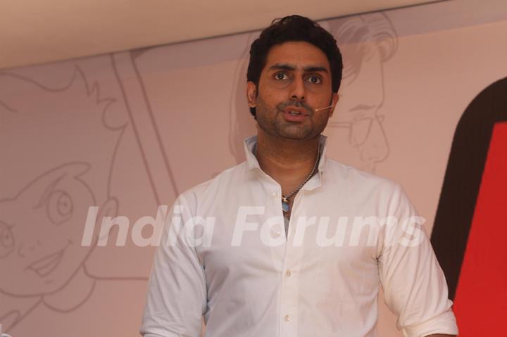 Abhishek Bachchan during the launch of Yomics