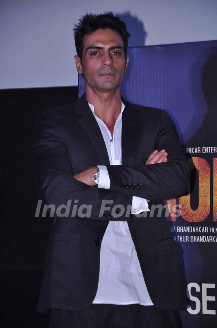 Bollywood actors Arjun Rampal at 'Heroine' film first look in Cinemax, Mumbai. .