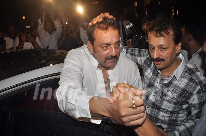 Bollywood actor Sanjay Dutt at Baba Siddique's Iftar party in Taj Lands End, Mumbai .