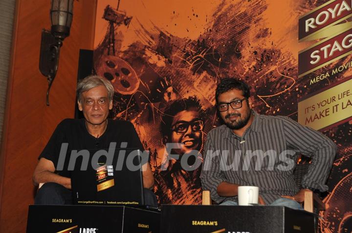 Bollywood Directors Sudhir Mishra & Anurag Kashyap at Press Conference of Large Short Film in JW Marriott, Mumbai