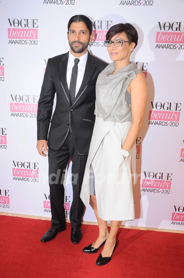 Bollywood actror Farhan Akhtar at Vogue Beauty Awards in Hotel Taj Lands End Bandra, Mumbai. .