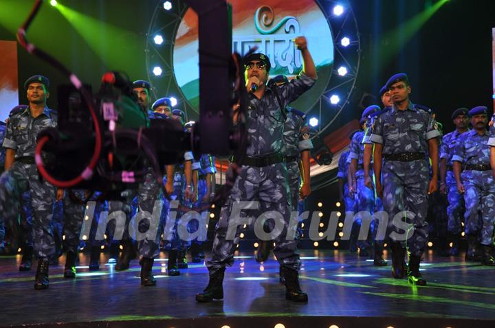 Bollywood singer Mika Singh shoots for Azadi for Life OK at Filmalaya, Mumbai. .