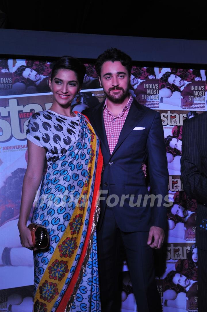 Actors Imran Khan and Sonam Kapoor at the 3rd Anniversary celebrations of magazine Star Week at Vie Lounge in Juhu, Mumbai