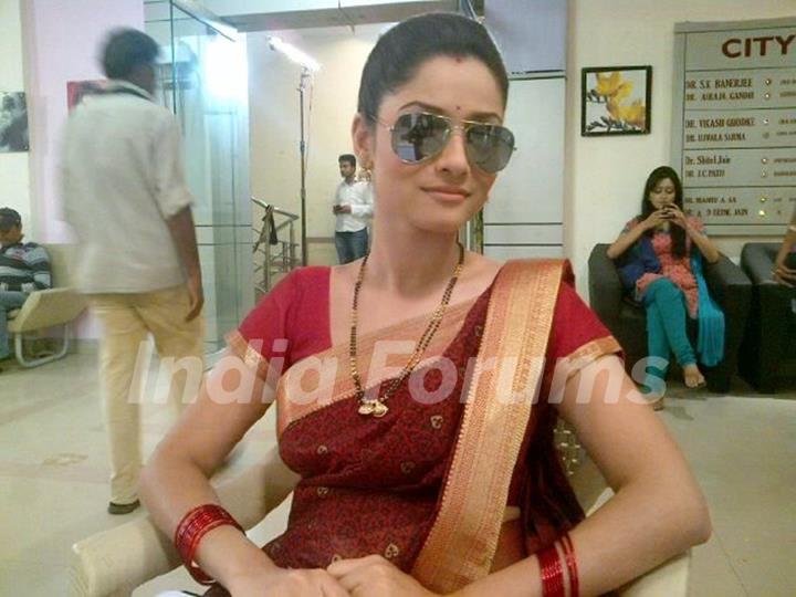 Ankita Lokhande During Shooting For Pavitra Rishta