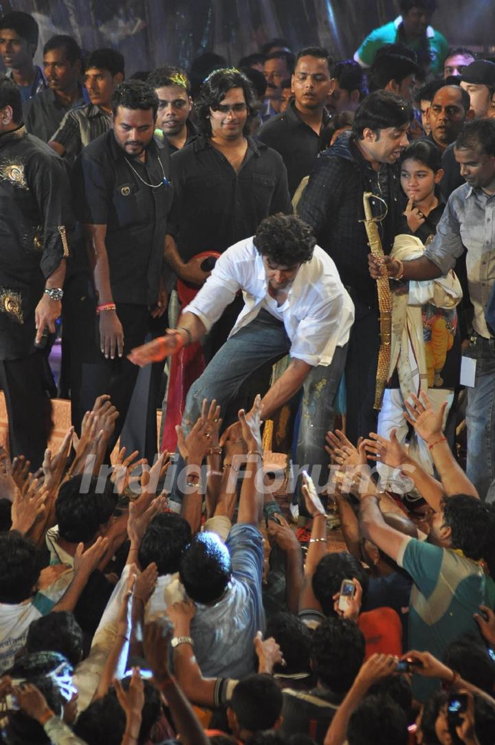 Bollywood actor Hrithik Roshan attended the Dahi Handi as part of the Janmashtami celebrations in Mumbai. .