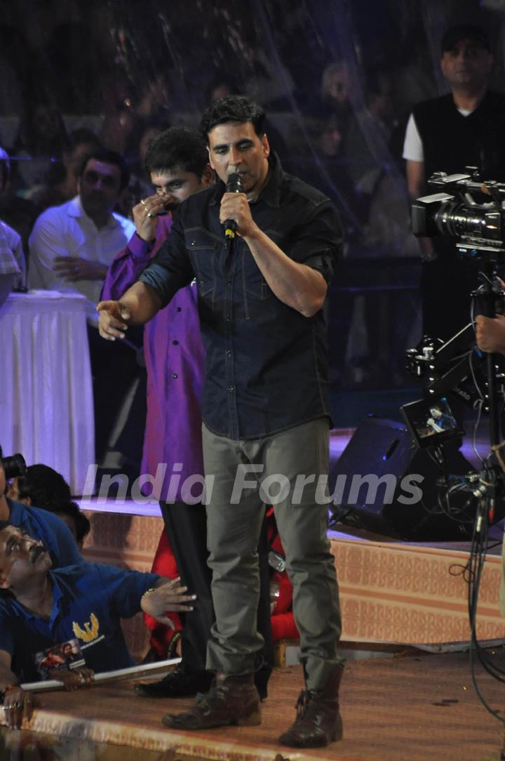 Bollywood actor Akshay Kumar attended the Dahi Handi as part of the Janmashtami celebrations in Mumbai. .