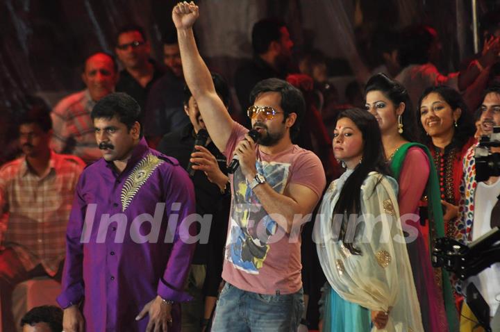 Bollywood actor Emraan Hashmi attended the Dahi Handi as part of the Janmashtami celebrations in Mumbai. .