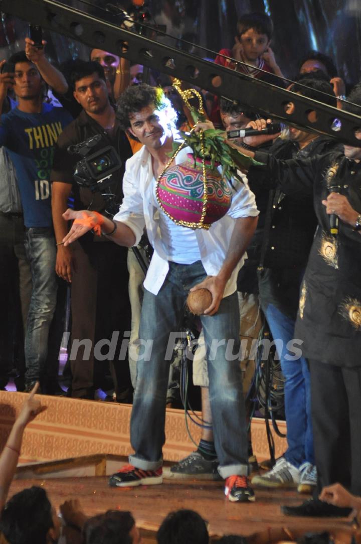 Bollywood actor Hrithik Roshan attended the Dahi Handi as part of the Janmashtami celebrations in Mumbai. .