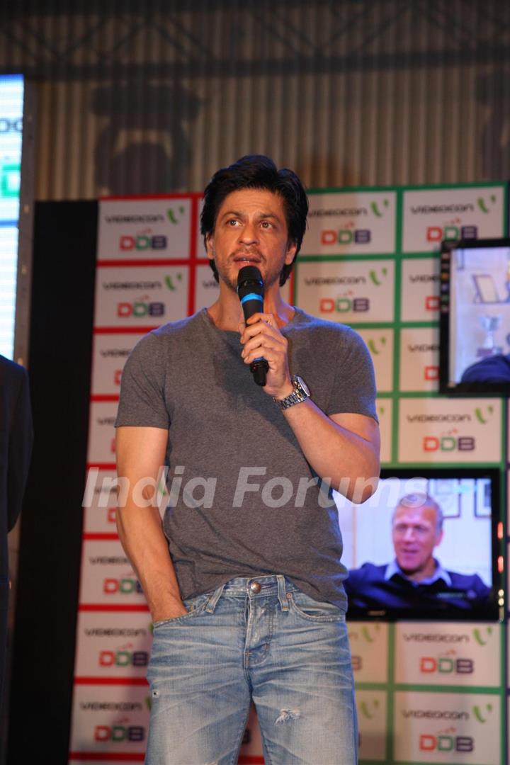 Shahrukh Khan poses during the launch of DDB & Videocon its new Age Led’s