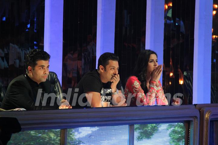 Karan Johar, Salman Khan and Katrina Kaif on the sets of Jhalak Dikhhla Jaa