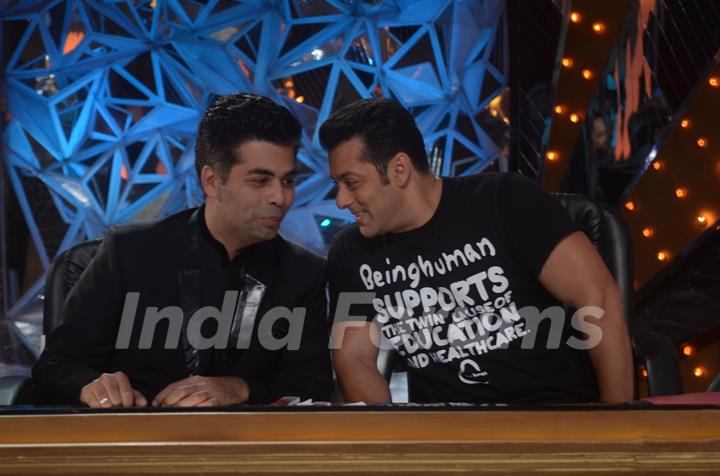 Salman Khan and Karan Johar on the sets of Jhalak Dikhhla Jaa