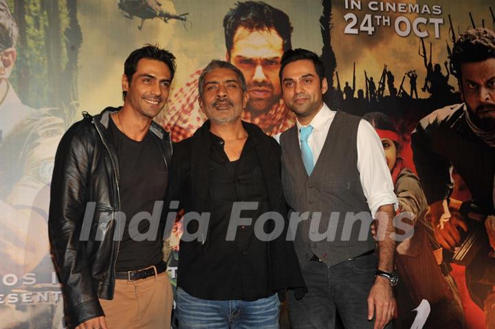 Arjun Rampal, Prakash Jha and Abhay Deol at Unveiling of forthcoming film Chakravyuh