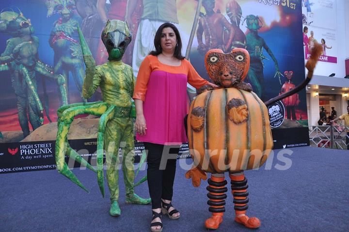 Film Director cum choreographer Farah Khan on the sets of  promote their movie Joker at Phoenix Mill Mumbai. .