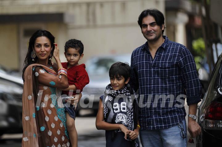 Malaika Arora Khan and Arbaaz Khan with kids On Eid