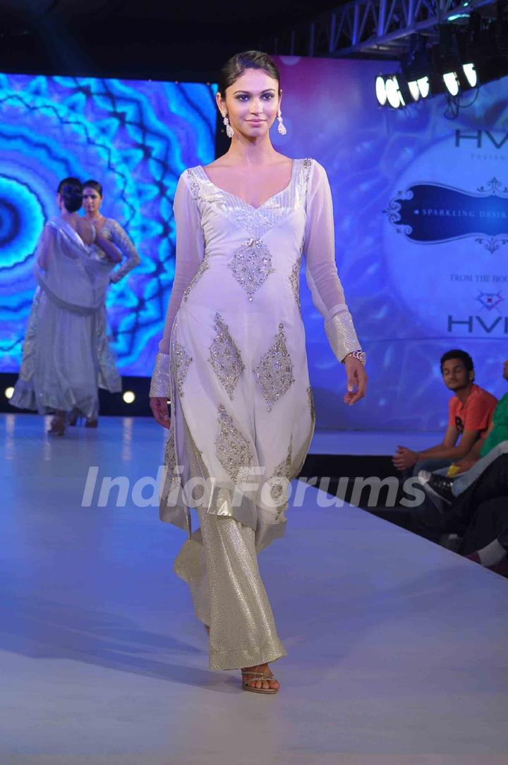 Model walks the ramp for HVJ Fashion Show. .