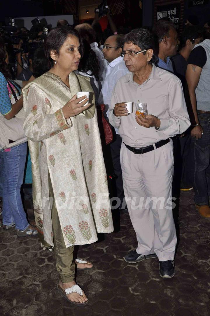 Shabana Azmi and Javed Khan at attended the prayer meet for Shri.AK Hangal