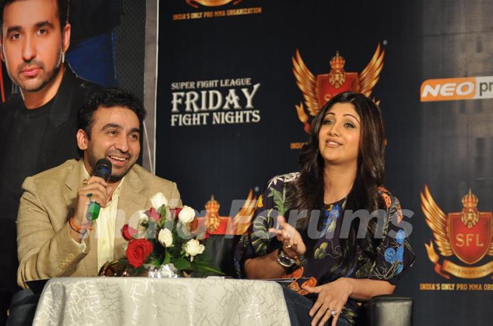 Raj Kundra and Shilpa Shetty At Sfl Press Meet