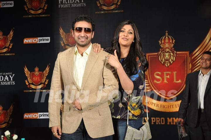 Raj Kundra and Shilpa Shetty At Sfl Press Meet