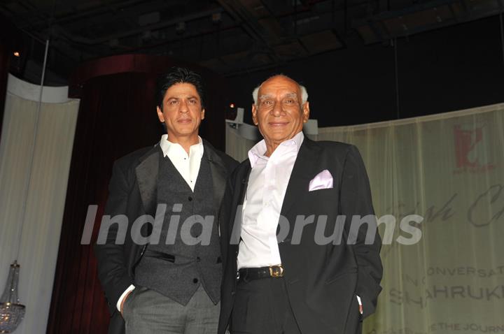 Yash Raj Chopra celebrating  his 81st birthday with Shah Rukh Khana