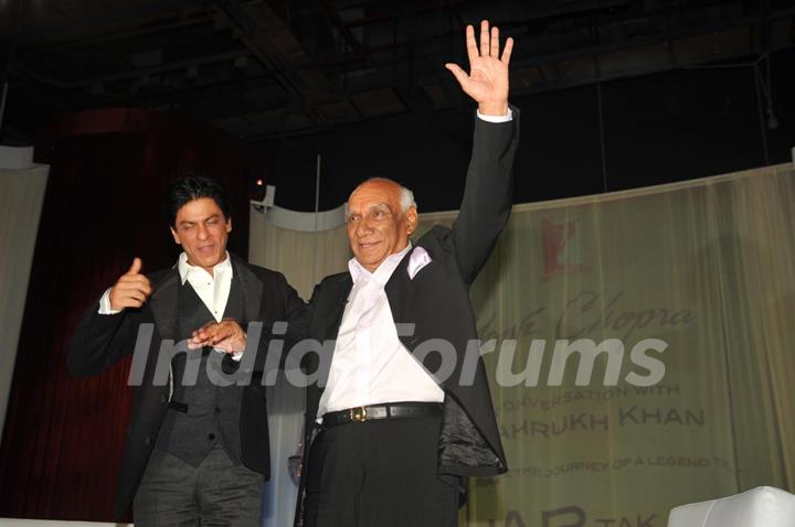 Yash Raj Chopra celebrating  his 81st birthday with Shah Rukh Khana