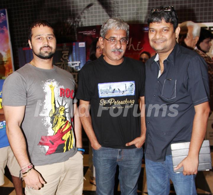 Mudasir Ali, Shriram Raghavan and Sanjay Routray at the launch of their latest movie Kismat Love Paisa Dilli (KLPD) in Mumbai.