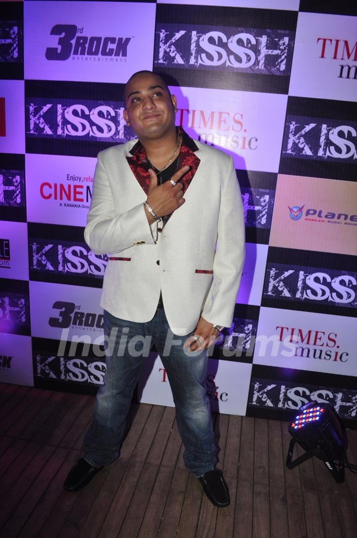 International music composed and singer Kissh strikes a pose during the launch of his debate music album LADY at ky Lounge in Juhu in Mumbai.