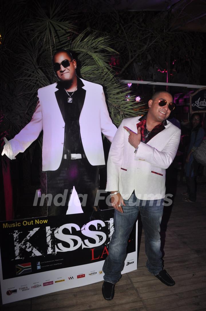 International music composed and singer Kissh strikes a pose during the launch of his debate music album LADY at ky Lounge in Juhu in Mumbai.