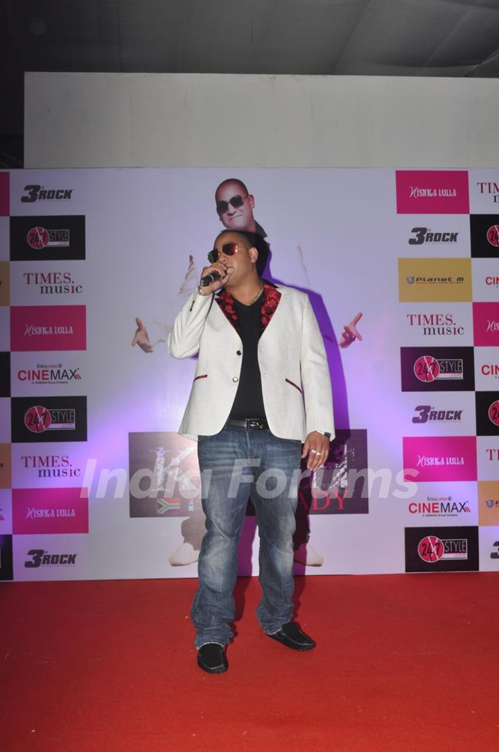 International music composed and singer Kissh strikes a pose during the launch of his debate music album LADY at ky Lounge in Juhu in Mumbai.