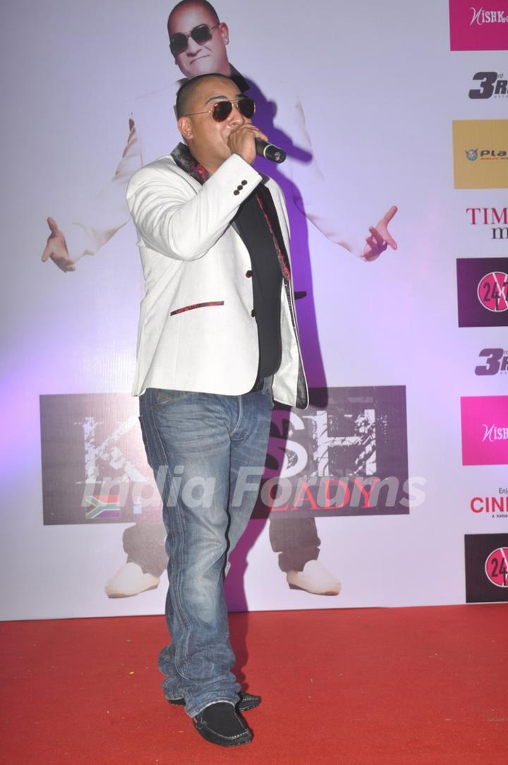 International music composed and singer Kissh strikes a pose during the launch of his debate music album LADY at ky Lounge in Juhu in Mumbai.