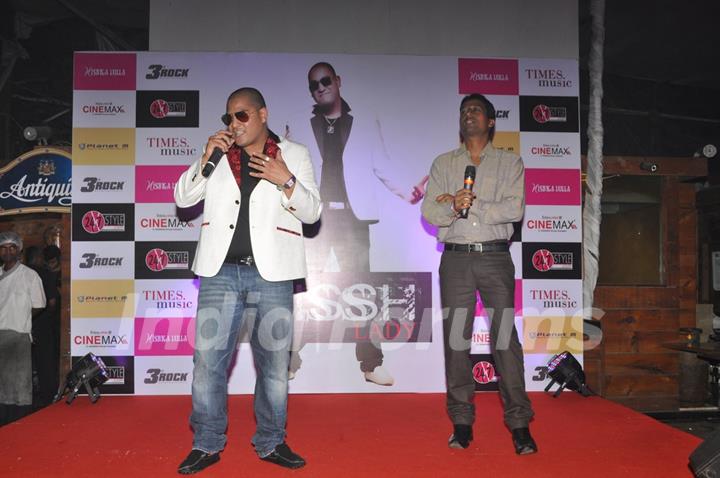 International music composed and singer Kissh strikes a pose during the launch of his debate music album LADY at ky Lounge in Juhu in Mumbai.